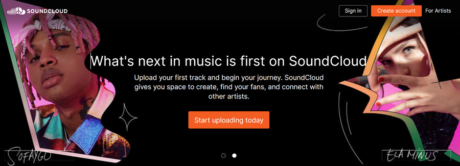 Soundcloud:免费无版权的背景音乐网站