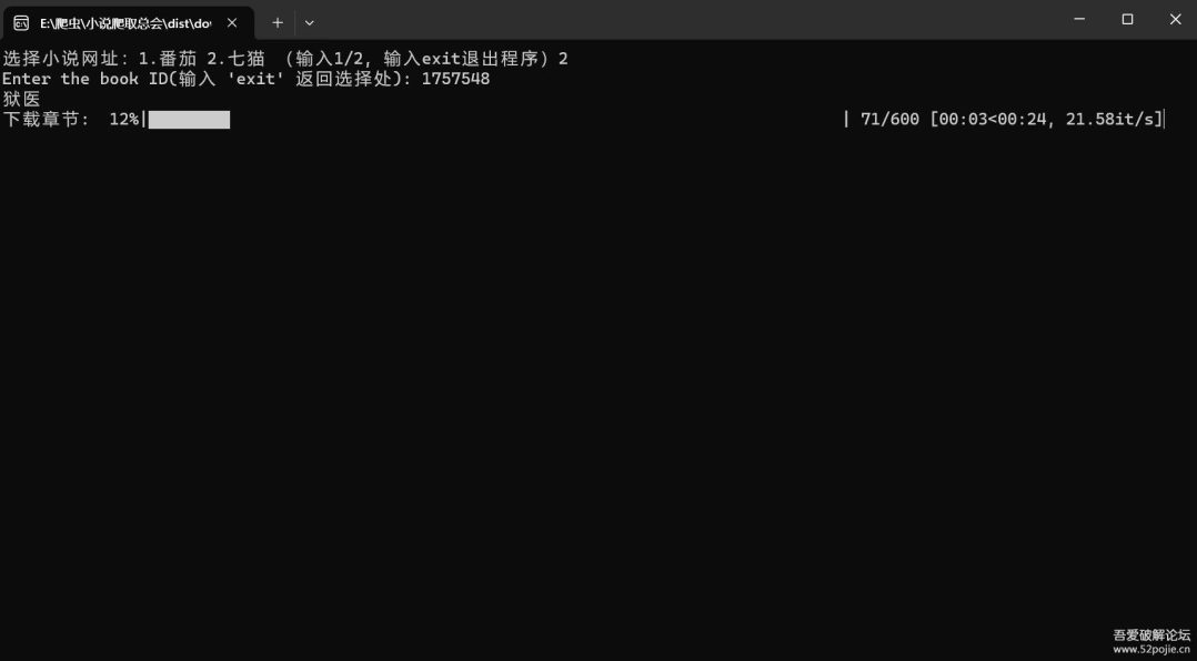 吾爱大神：番茄七猫小说下载器-3
